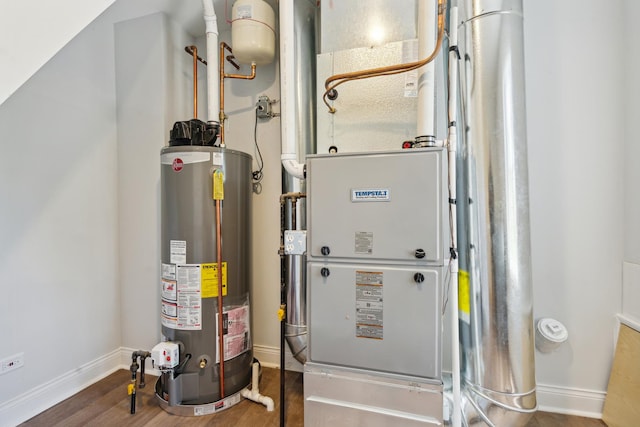 utility room with gas water heater