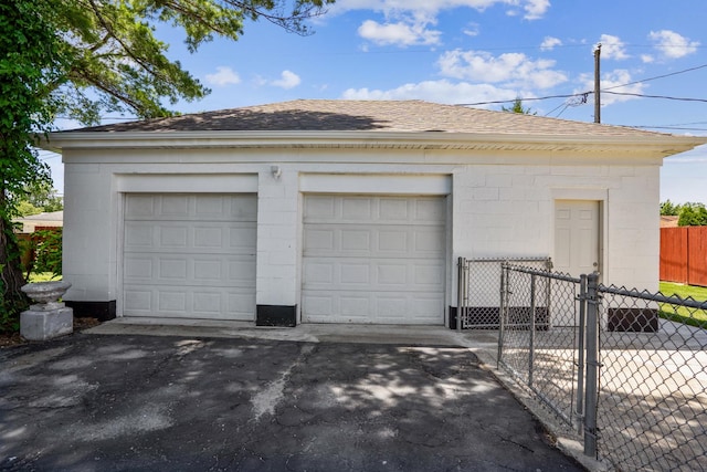 view of garage