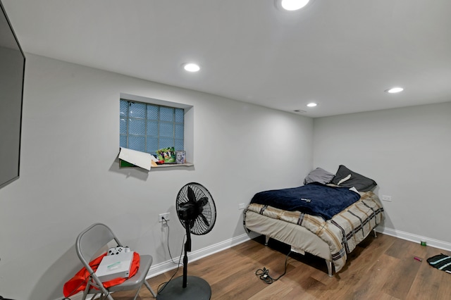 bedroom featuring hardwood / wood-style floors