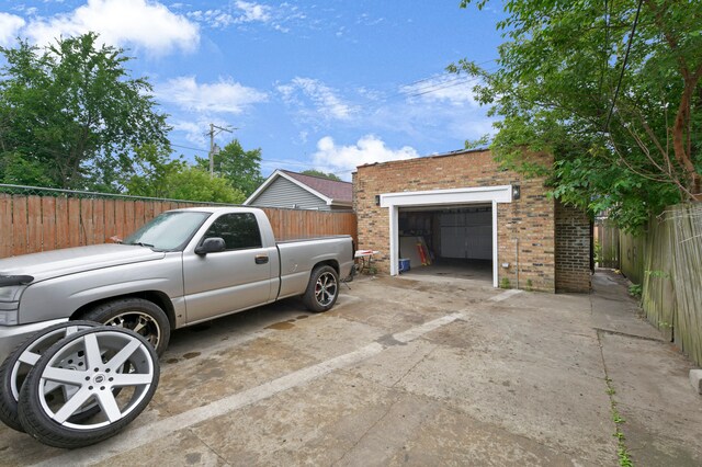 exterior space featuring a garage