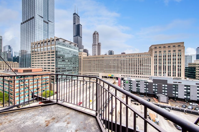 balcony featuring a view of city