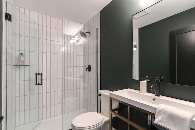 15W601 Grant St, Burr Ridge, IL 60527 - bathroom with vanity, a shower with shower door, and toilet