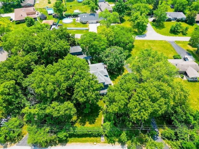 drone / aerial view with a residential view