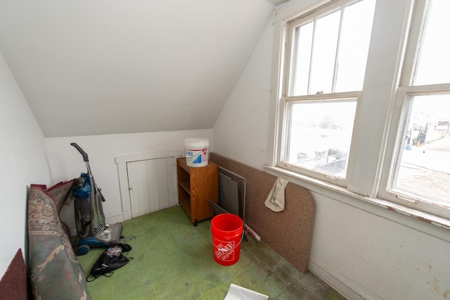 bonus room featuring vaulted ceiling