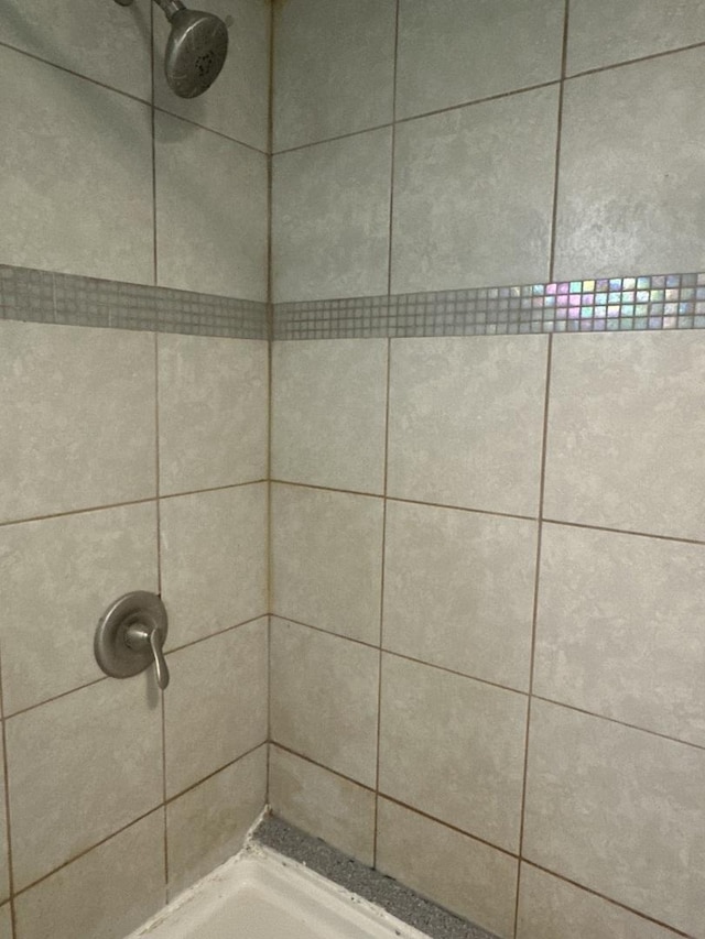 details with a tile shower