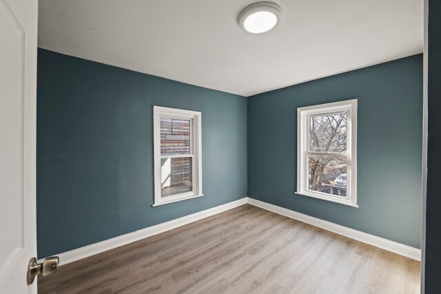 spare room with wood-type flooring