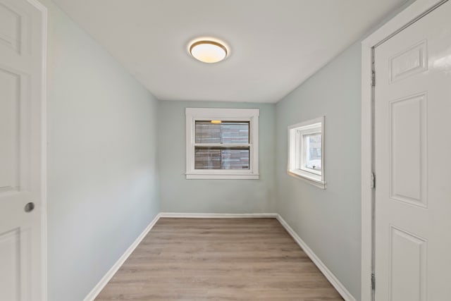 empty room featuring light wood-type flooring