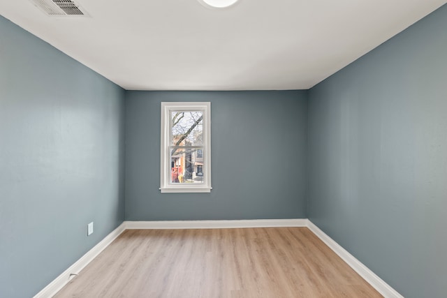 empty room featuring light wood-type flooring