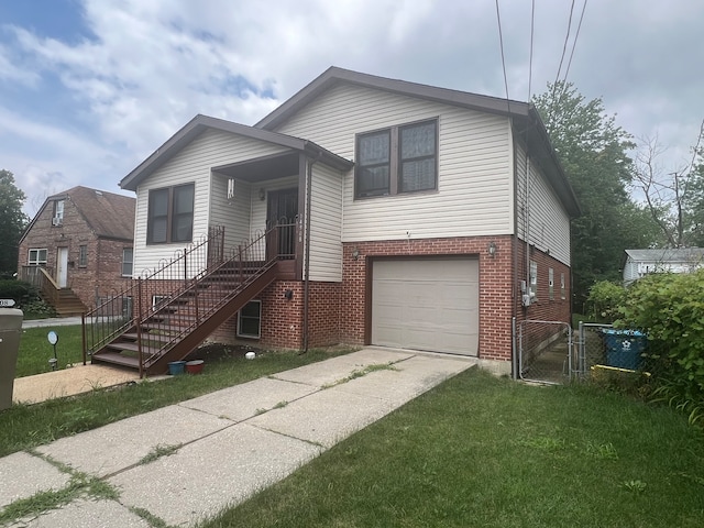 view of front of home with a garage and central AC unit