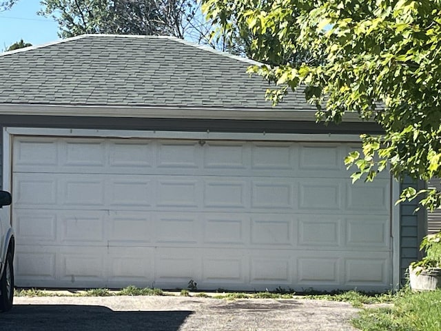 view of garage