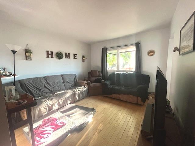 living room featuring light wood-type flooring