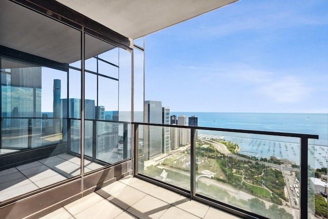 balcony with a water view