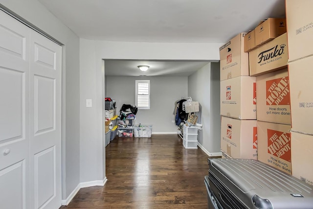 hall featuring dark hardwood / wood-style flooring