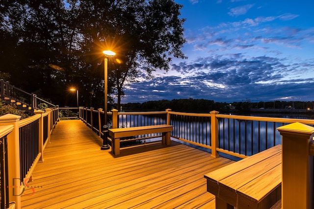 view of deck at dusk