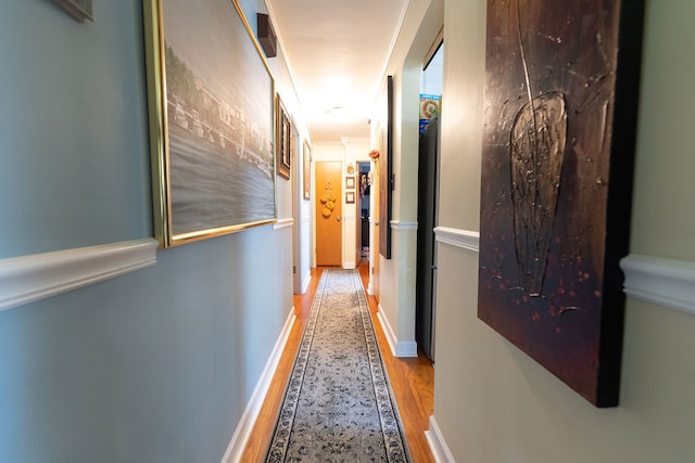 corridor featuring hardwood / wood-style flooring