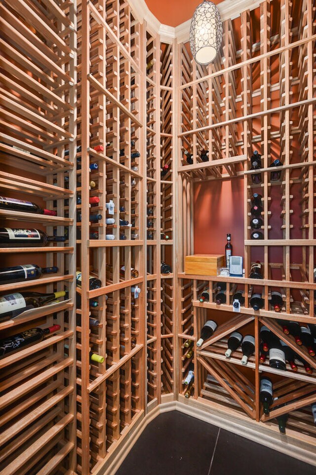 view of wine cellar