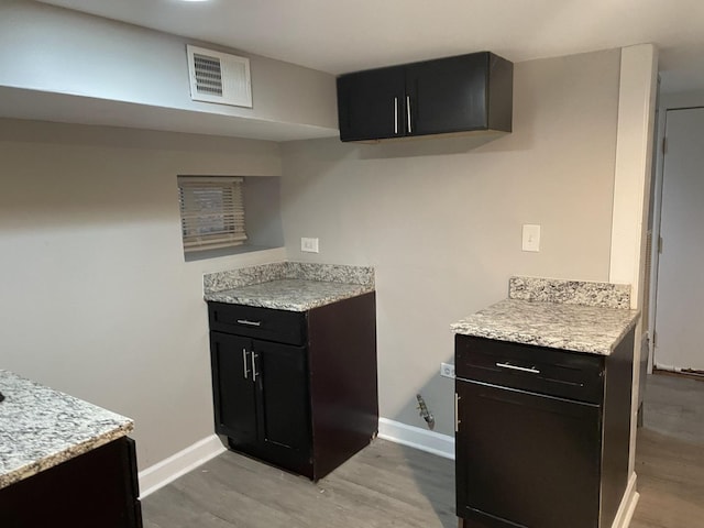 kitchen featuring light wood-type flooring