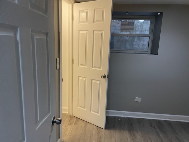 interior space with hardwood / wood-style floors