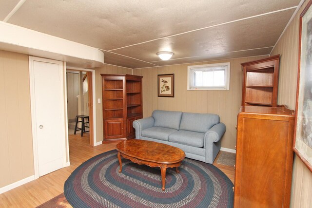 living room with hardwood / wood-style floors