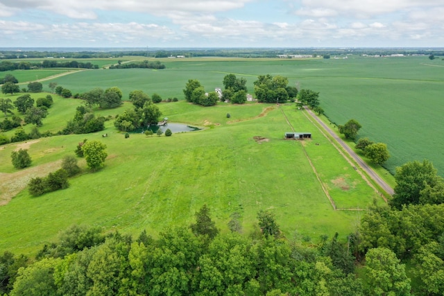 drone / aerial view featuring a rural view