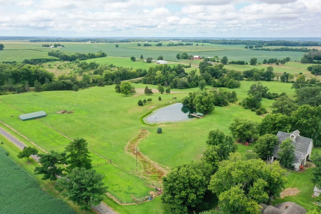 drone / aerial view featuring a rural view