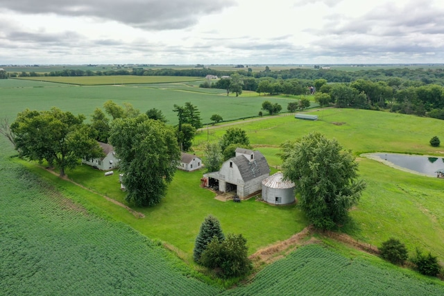 aerial view with a rural view