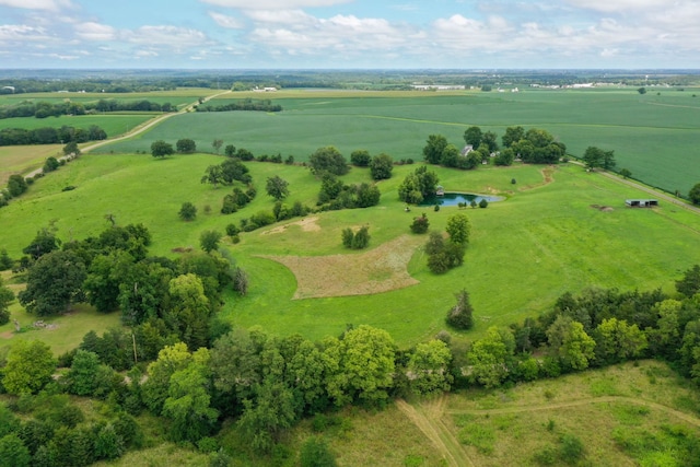 bird's eye view with a rural view