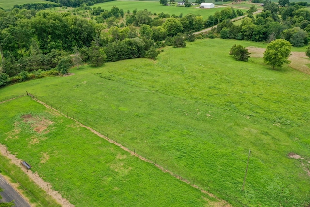 aerial view featuring a rural view