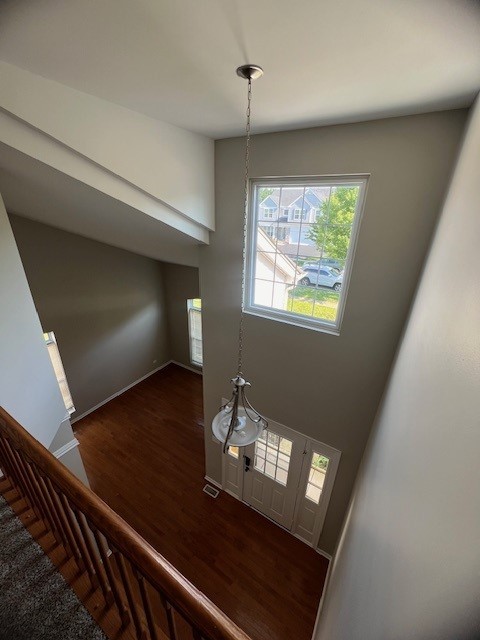 entrance foyer with dark hardwood / wood-style floors