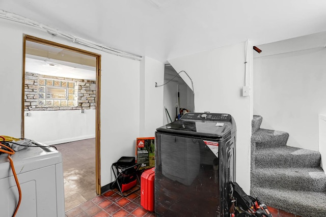 interior space featuring washing machine and dryer