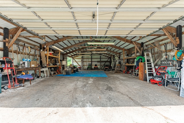 garage featuring metal wall