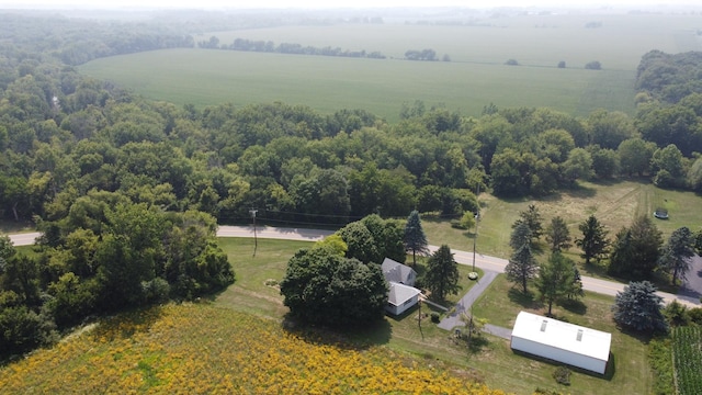 drone / aerial view with a rural view