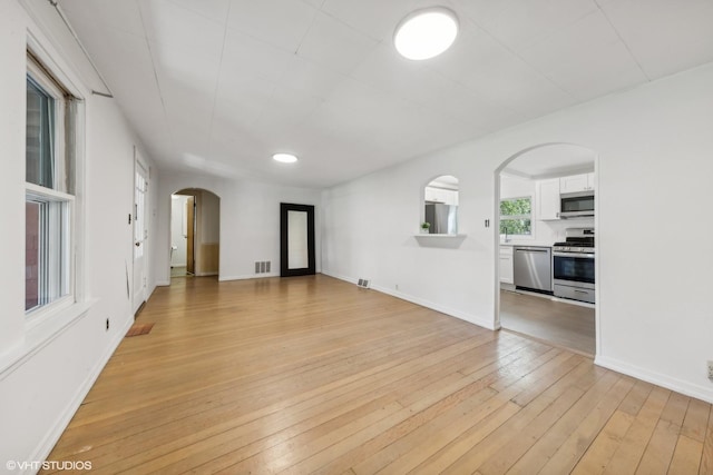 interior space with light wood-type flooring