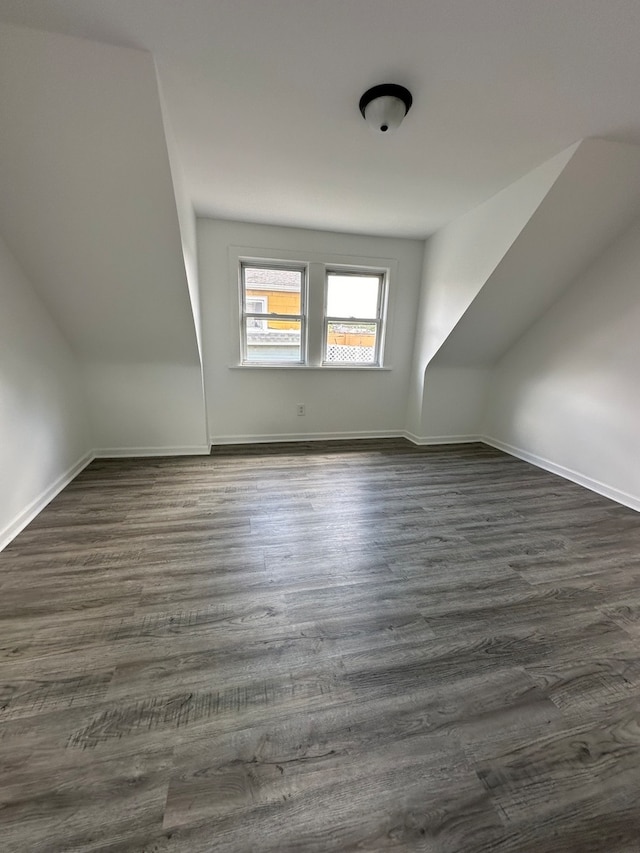 additional living space with dark hardwood / wood-style flooring