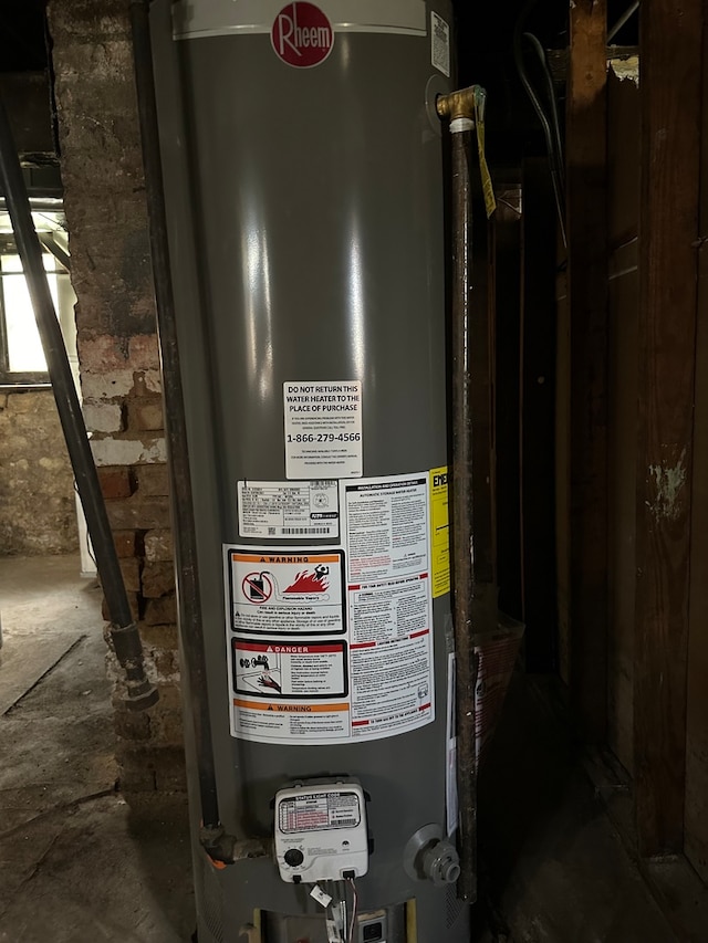 utilities featuring gas water heater