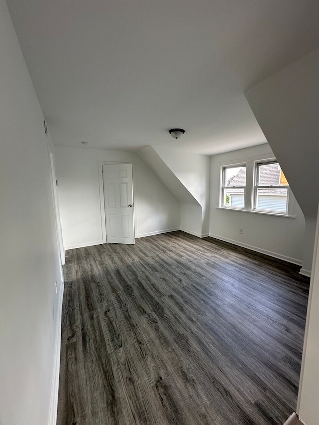 additional living space with dark hardwood / wood-style flooring