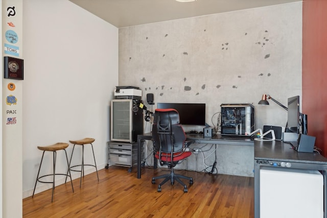 office area featuring wood-type flooring