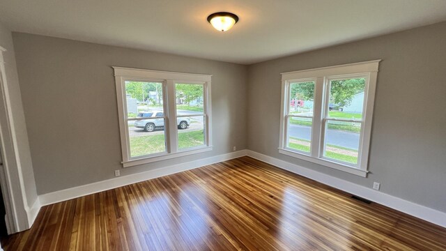 empty room featuring hardwood / wood-style flooring and plenty of natural light