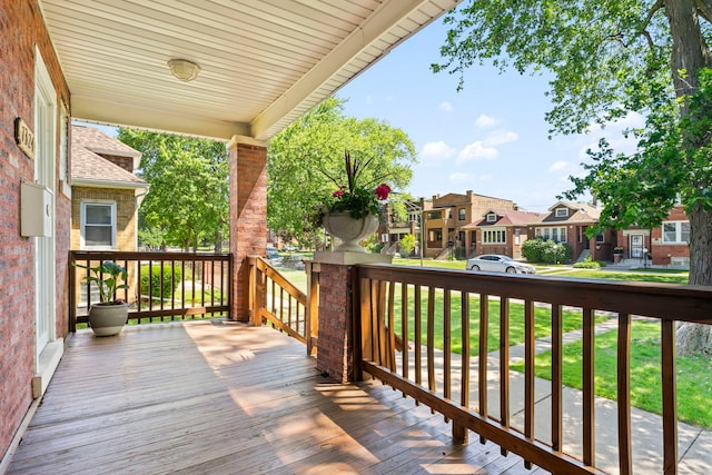 deck featuring covered porch