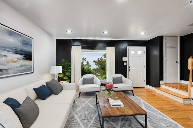 living room featuring hardwood / wood-style floors