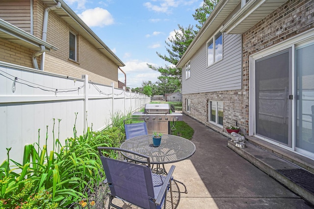 view of patio with grilling area