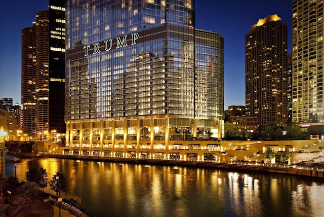 view of city with a water view