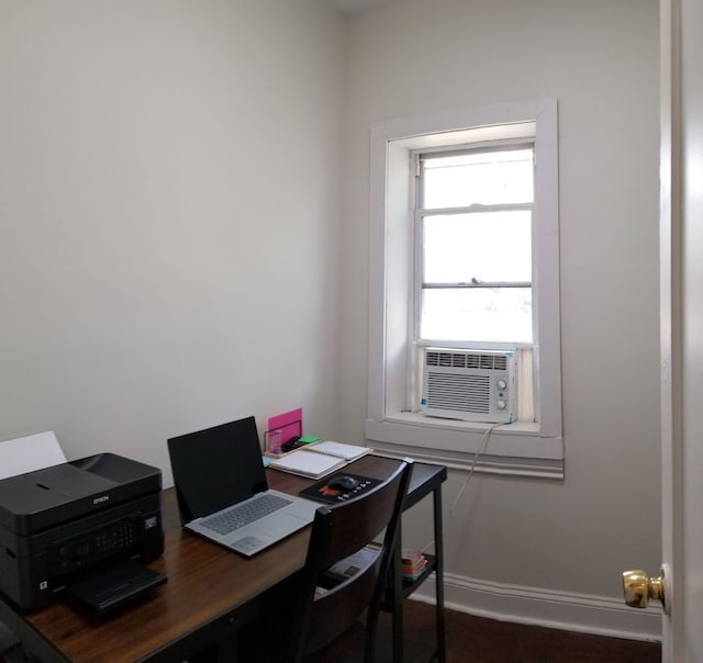 office area with cooling unit and baseboards