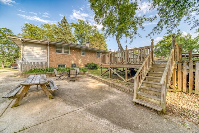 view of patio / terrace with a wooden deck