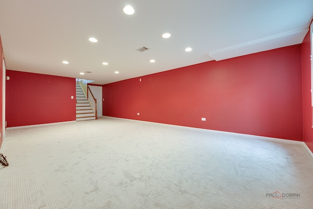 interior space featuring carpet flooring