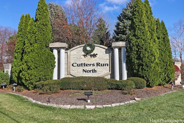 view of community sign