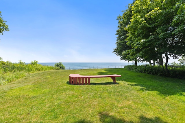 view of yard featuring a water view