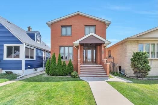 view of front of house with a front yard