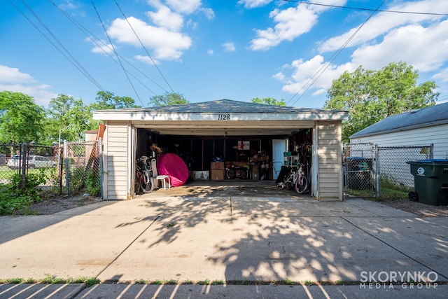 view of garage