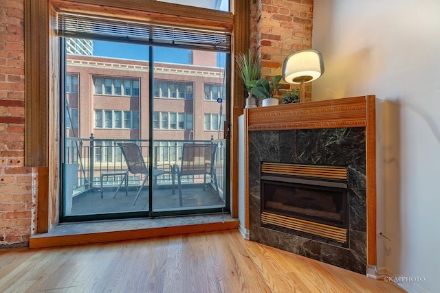 doorway featuring hardwood / wood-style floors